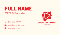 Red Fiery Media Player Business Card Design