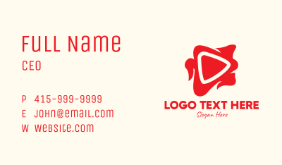 Red Fiery Media Player Business Card