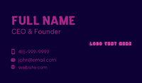 Bright Neon Wordmark Business Card Preview