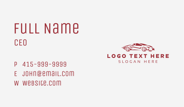 Red Sports Car Vehicle Business Card Design Image Preview