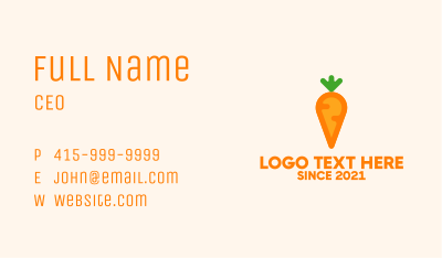 Organic Carrot Vegetable  Business Card