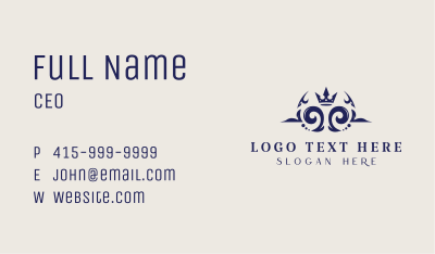 Blue Luxury Crown Business Card