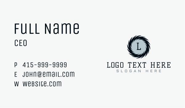 Circular Blade Lettermark Business Card Design Image Preview