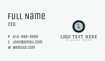 Circular Blade Lettermark Business Card Image Preview
