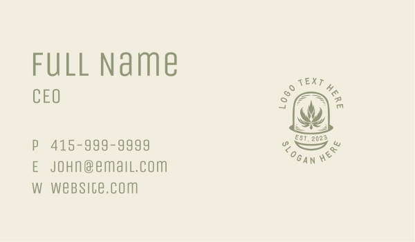 Organic Cannabis Marijuana Business Card Design Image Preview