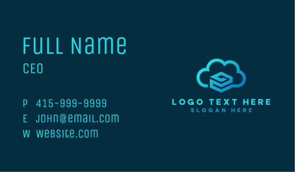 Cloud Tech Database Business Card Design Image Preview