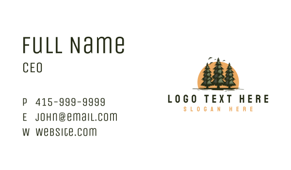 Eco Pine Tree  Business Card Design Image Preview