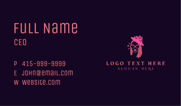 Floral Fashion Woman Business Card Design Image Preview
