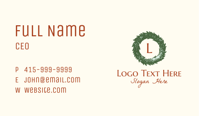 Winter Christmas Wreath Letter Business Card Image Preview