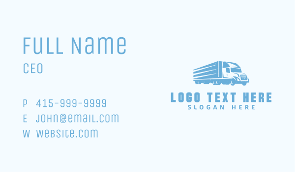 Blue Freight Trucking Business Card Design Image Preview