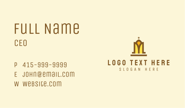 Mosque Letter M Business Card Design Image Preview