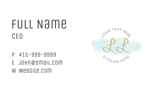 Beaty Watercolor Letter Business Card Design Image Preview