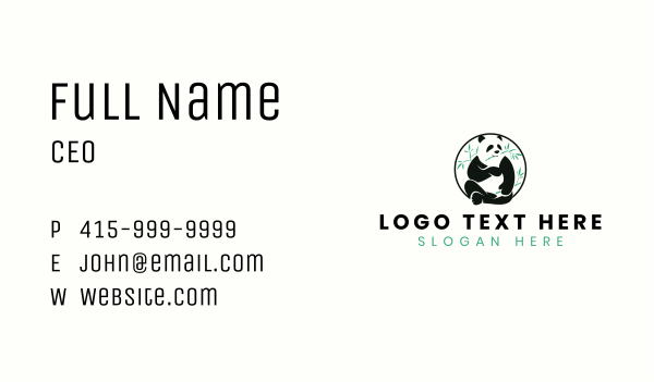 Panda Bear Animal Business Card Design Image Preview