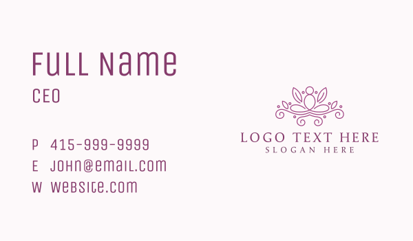 Yoga Mediation Leaf Business Card Design Image Preview