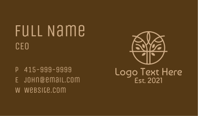 Brown Symmetrical Tree Business Card Image Preview
