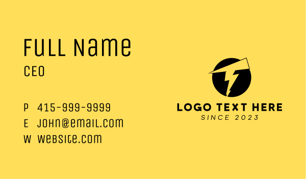 Lightning Power Letter T  Business Card Design Image Preview