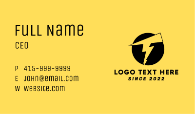 Lightning Power Letter T  Business Card