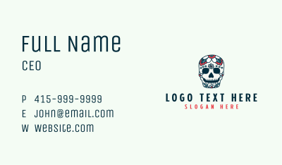 Festival Sugar Skull Business Card Image Preview