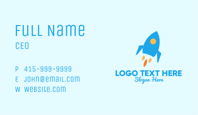 Blue Rocket Ship Business Card Image Preview
