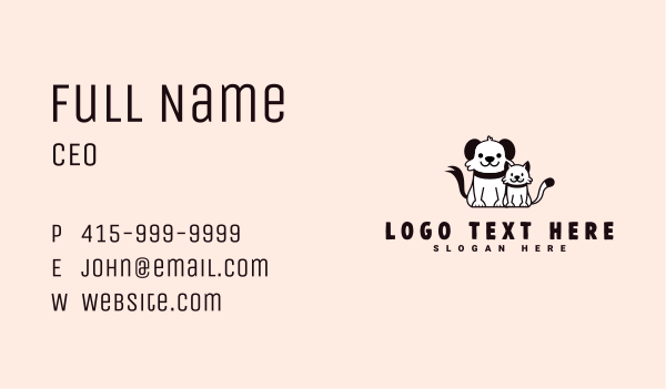 Cat Dog Friendship Business Card Design Image Preview