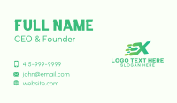 Green Speed Motion Letter X Business Card Image Preview