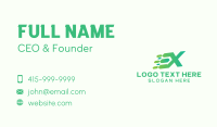 Green Speed Motion Letter X Business Card Image Preview