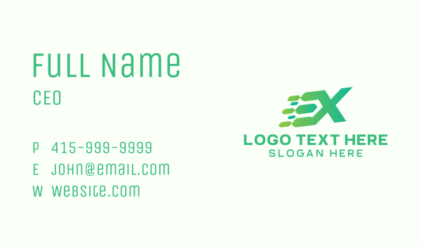 Green Speed Motion Letter X Business Card Design Image Preview