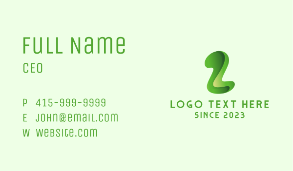 Green Letter Z Business Card Design Image Preview