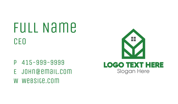 Geometric Leaf House Business Card Design Image Preview