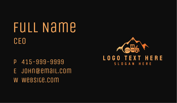 Mountain Contractor Compactor Business Card Design Image Preview