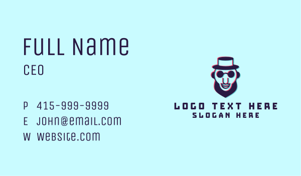 Mysterious Hat Man Business Card Design Image Preview