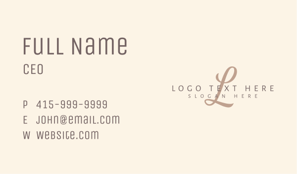 Classy Fashion Lettermark Business Card Design Image Preview