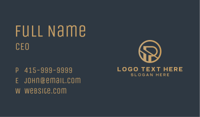 Gold Circle Letter R & P Business Card Image Preview