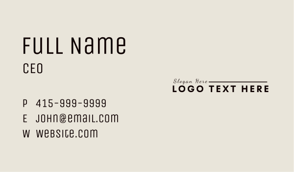 Professional Classic Wordmark Business Card Design Image Preview