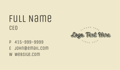 Retro Bakeshop Wordmark Business Card Image Preview