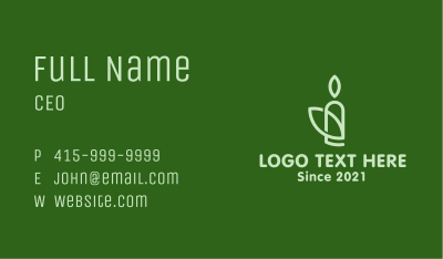 Green Leaf Candle Business Card Image Preview