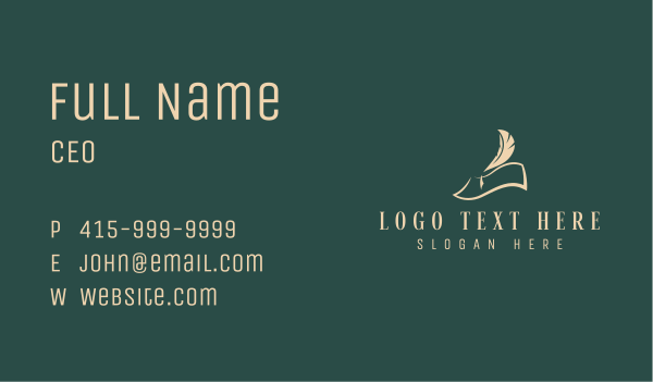  Paper Feather Quill Business Card Design Image Preview