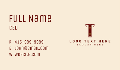 Vintage Letter T Boutique Business Card Image Preview