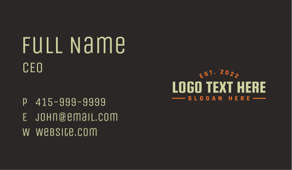 Modern Generic Wordmark Business Card Design Image Preview