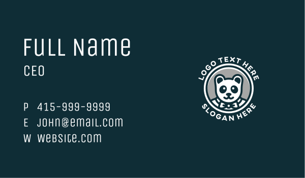 Formal Panda Mascot Business Card Design Image Preview