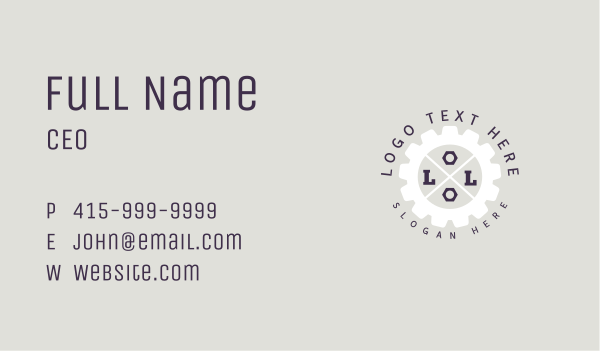 Mechanic Engineering Badge Lettermark Business Card Design Image Preview