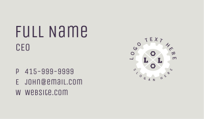 Mechanic Engineering Badge Lettermark Business Card Image Preview