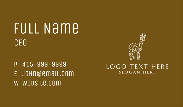 White Geometric Deer  Business Card Design Image Preview