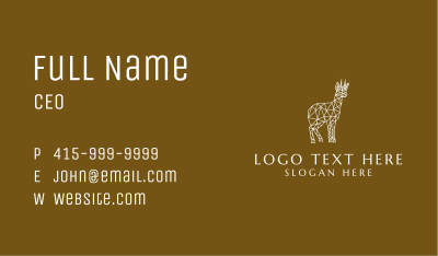 White Geometric Deer  Business Card Image Preview
