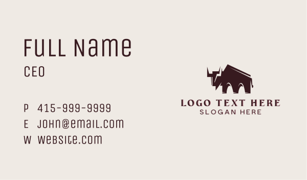 Bison Animal Hunting Business Card Design Image Preview