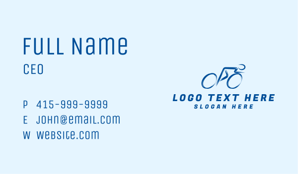 Fast Blue Cyclist Business Card Design Image Preview