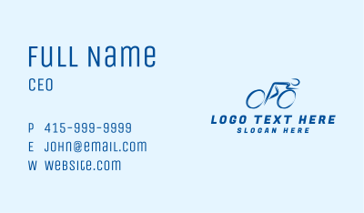 Fast Blue Cyclist Business Card Image Preview