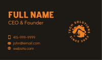 Orange Cog Excavator Business Card Design