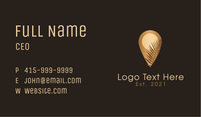 Palm Beach Location Pin Business Card Image Preview