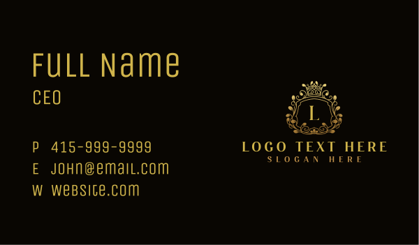 Elegant Ornamental Crest Business Card Design Image Preview
